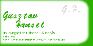 gusztav hansel business card